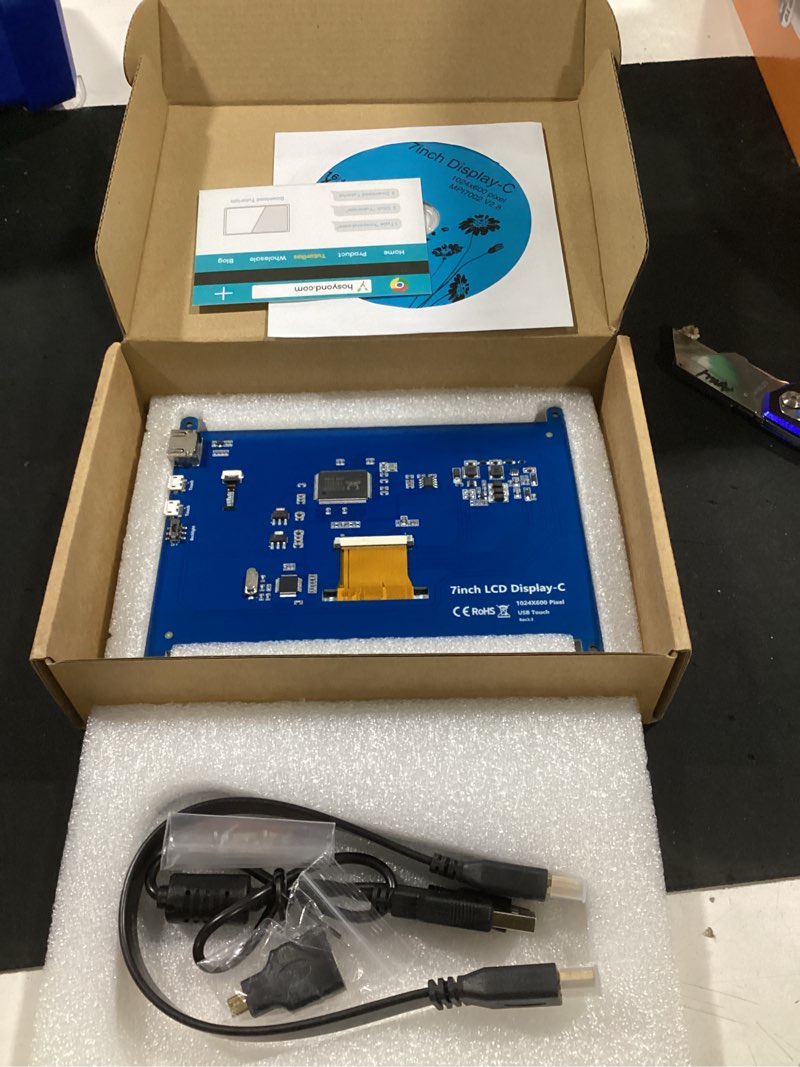 Condition photo showing Good Condition for hosyond 7 inch ips lcd touch screen display panel 1024×600 capacitive screen hdmi monitor for raspberry pi5/pi4/pi3/zero w, bb black, windows 10 8 7 7 inch ips-blue