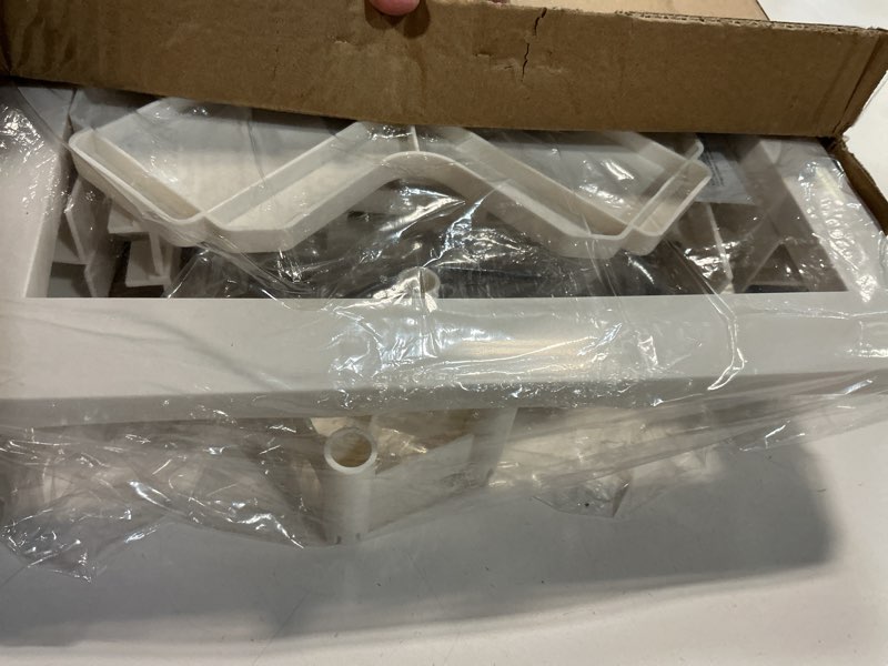 Condition photo showing New/Like New for Lattice Design Planter Box 2-Pack – 14.75-Inch Decorative Outdoor Flower or Plant Pots – Front Porch, Patio, and Garden Decor by Pure Garden (White) White Pack of 2