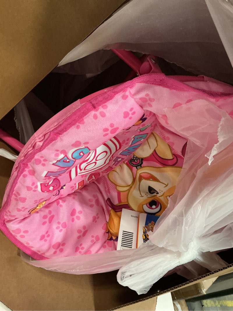 Condition photo showing Good Condition for paw patrol skye toddler 19” folding saucer™ chair with pink metal frame, ages 3+ paw patrol / pink