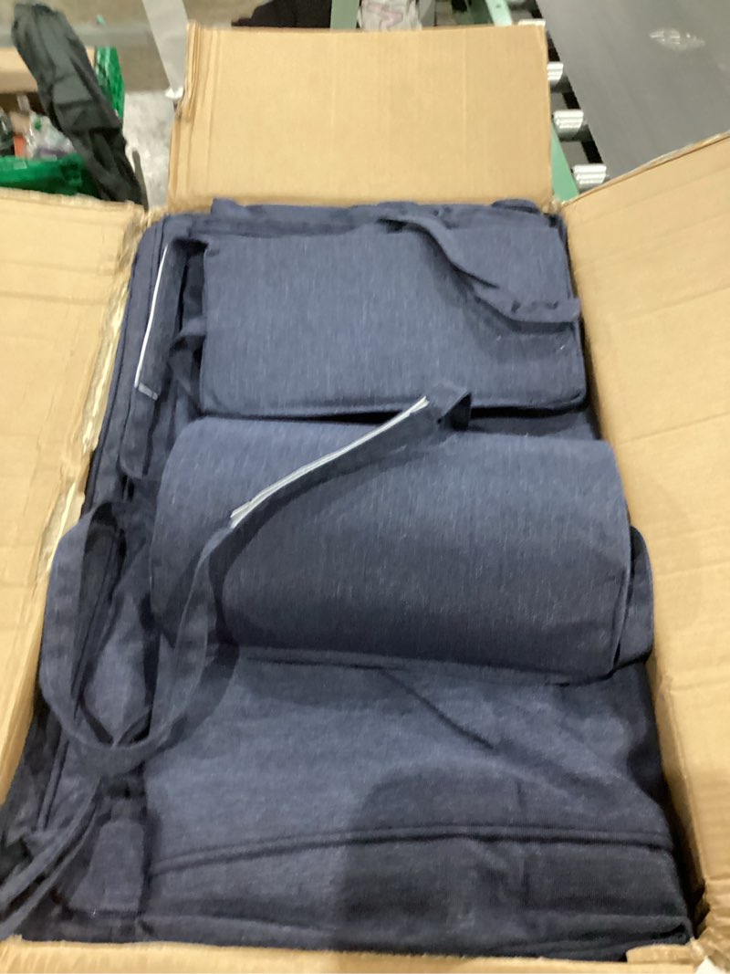 Condition photo showing Good Condition for 72 x 21 x 4 inch olefin chaise lounge cushions, lounge chair cushions with headrest for outdoor furniture - weather and fade resistant patio replacement furniture lounge chair cushion set of 2 navy blue 2 count-72 in l x 21 in w x 4 in t