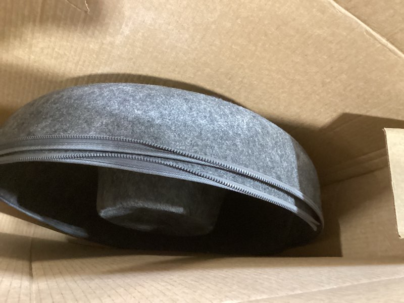 Condition photo showing As Is for cattasaurus peekaboo cat cave for multiple & large cats up to 30-45 lbs, scratch detachable & washable tunnel bed, comfy donut cat cave (dark gray, large) dark gray large