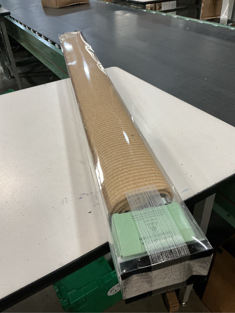 Condition photo showing New/Like New for aosky outdoor roller shades, cordless patio shades roll up outdoor blinds, roller blinds cloth for porch pergola balcony backyard windows, 96" w x 72" h, wheat wheat 96"w x 72"h
