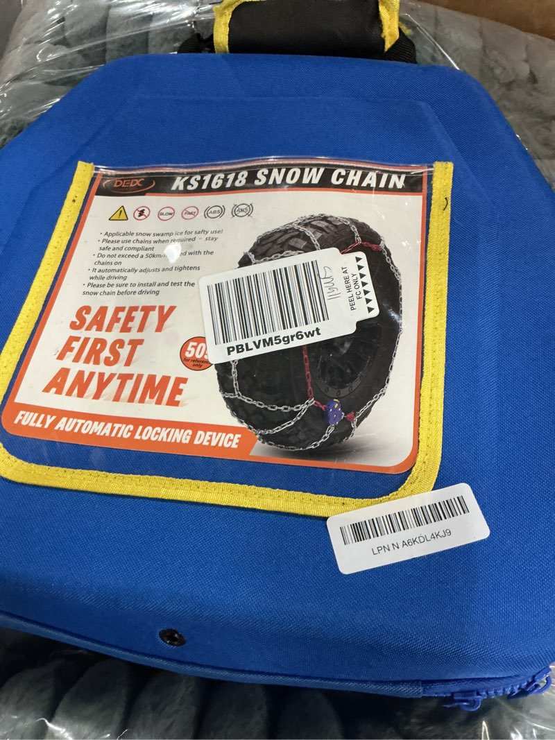 Condition photo showing Good Condition for DEDC Auto Lock Snow Tire Chains,1Min Quick,4.5mm Enhance Manganese Steel Heavy Anti Skid Chains for Car Off Road SUV And Pickup Trucks Traction Ice Iced Cold Road 255 265 275 285 295 Set of 2 (KS1618)