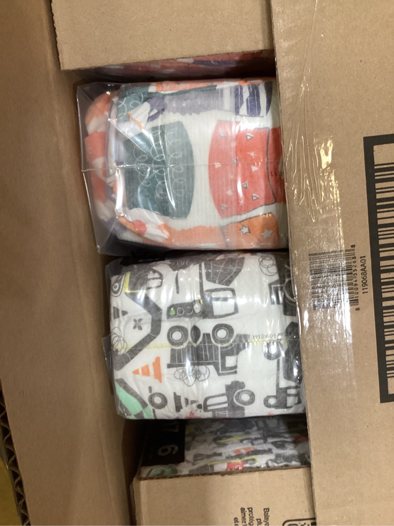 Condition photo showing Good Condition for the honest company comfort dry disposable diapers for sensitive skin, hypoallergenic, beary cool + big trucks, super club box size 6 (35 lbs), 68 count size 6 (68 count) beary cool + big trucks