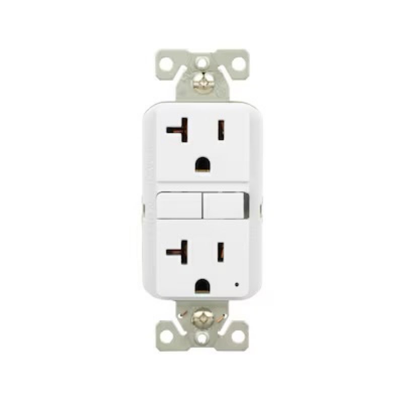 Eaton 20 -Amp 125-volt GFCI Residential Decorator Outlet Receptacles , White