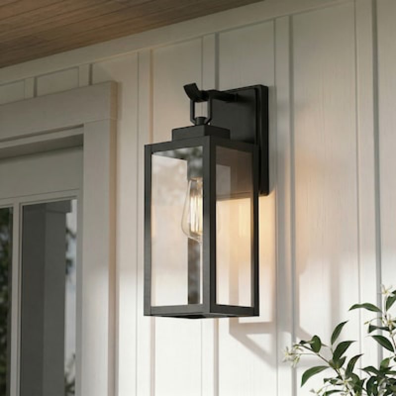 quoizel breitling 1 -light 13.5-in h matte black hardwired outdoor wall light
