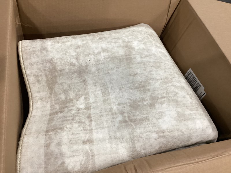 Condition photo showing Good Condition for 5x7 area rugs for living room: washable vintage floral rug low pile non-slip boho carpet for bedroom nursery dining room (beige, 5'x7') beige 5' x 7' (rectangular)