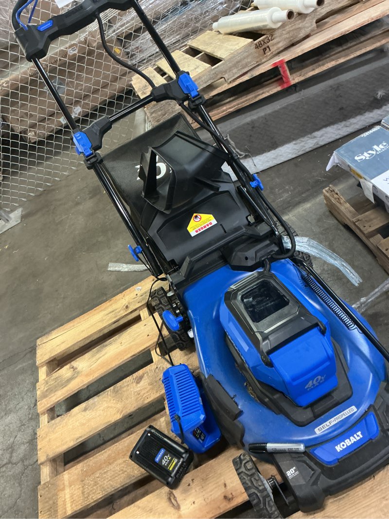 Condition photo showing As Is for kobalt lawn mower