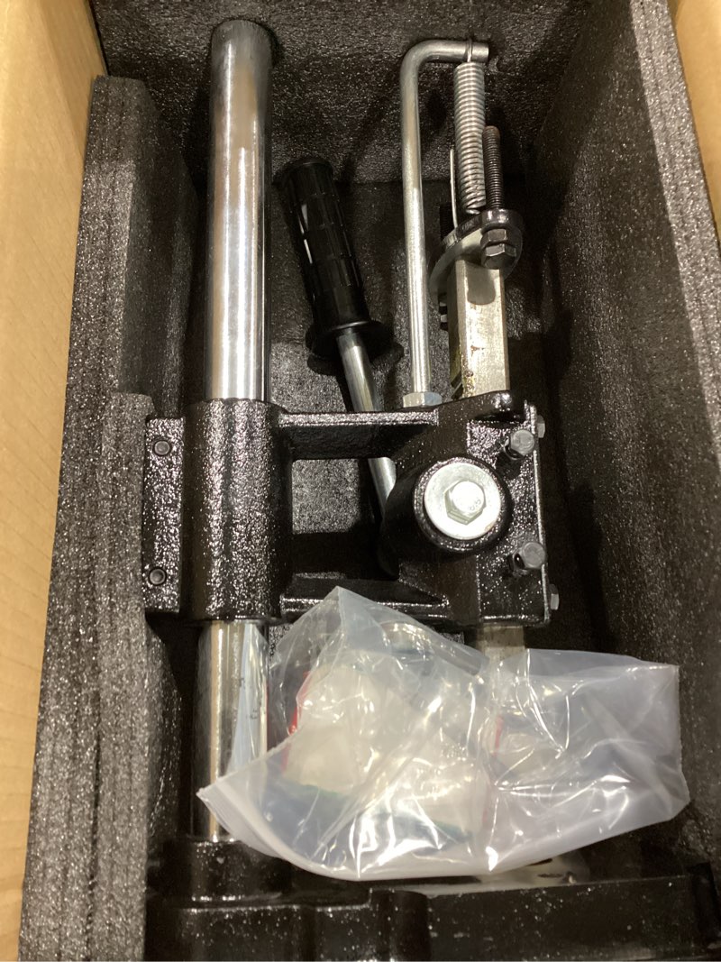 Condition photo showing As Is for leather hole puncher, hand punching machine manual press puncher punch tools or diy leather craft puncher and forming press (with chuck, pp plate,aluminum plate)