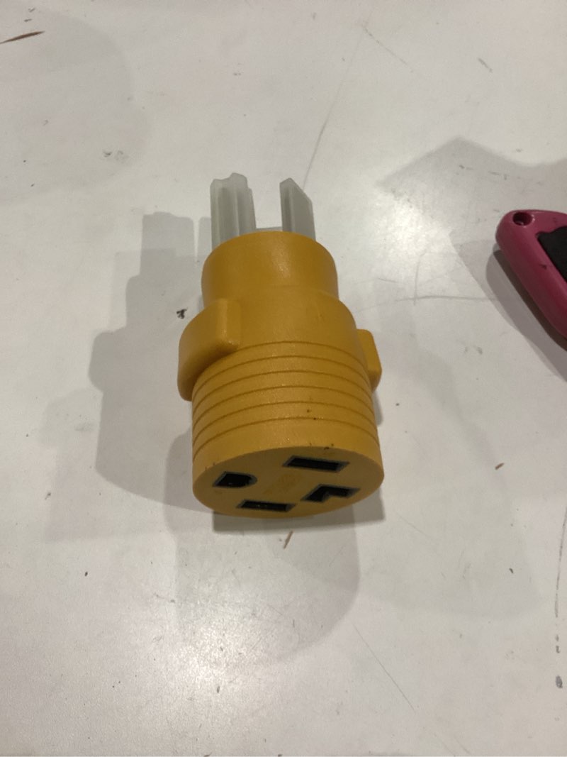 Condition photo showing New/Like New for nema 10-50p to 14-30r 50amp to 30amp dryer adapter 3 prong 4 prong compact 120v/240v 30 amp welder dryer cord adapter for rv camper generator(yellow)