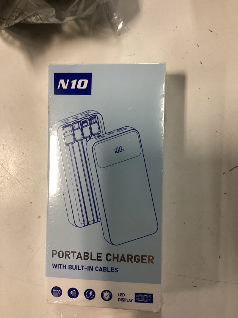 Condition photo showing New/Like New for portable charger power bank 50000mah battery pack, 22.5w fast charging powerbank with built in cables,travel camping essential usb-c portable phone charger for iphone samsung pixel android ipad black