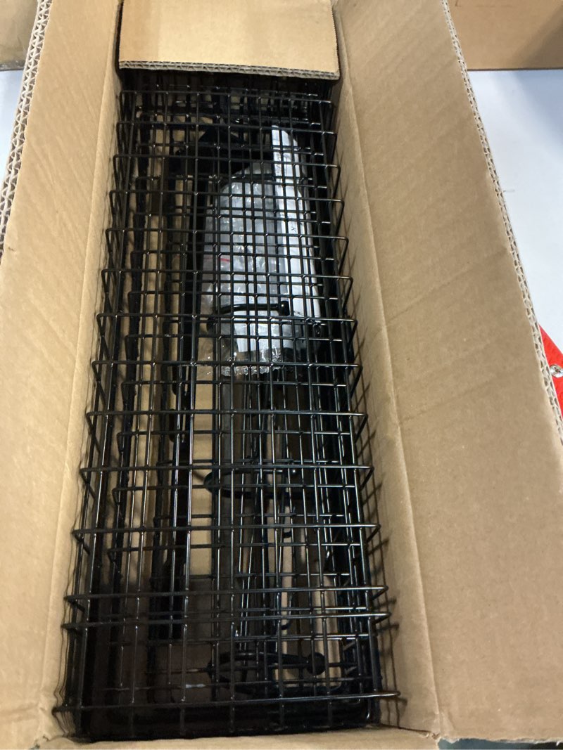 Condition photo showing New/Like New for Over the Door Pantry Organizer 3 Tier Hanging Basket Back Door Storage Rack Shelf Metal Over the Door Shelves with 3 Baskets and 5 Hooks for Bathroom Kitchen Pantry Bedroom, Black