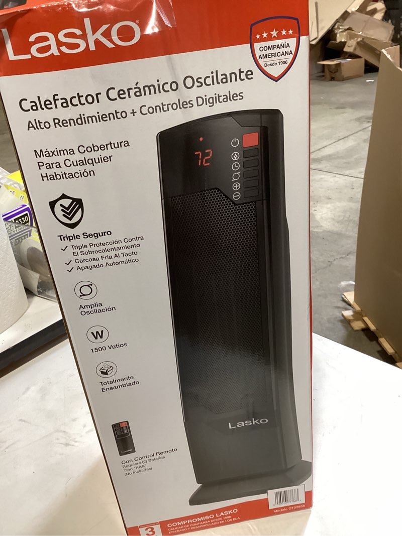 Condition photo showing Good Condition for lasko heater visit the lasko store lasko oscillating ceramic tower space heater for home with overheat protection, adjustable thermostat, and 2 speeds, 15.7 inches, black, 1500w, ct16450
