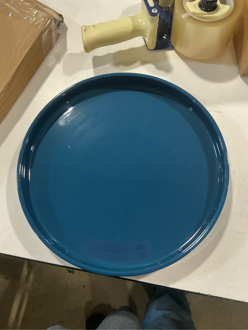 Condition photo showing Good Condition for blue ceramic pot saucer - drainage tray for indoor and outdoor flower plant pots and planters, 12 inch 12in(1 pack) blue