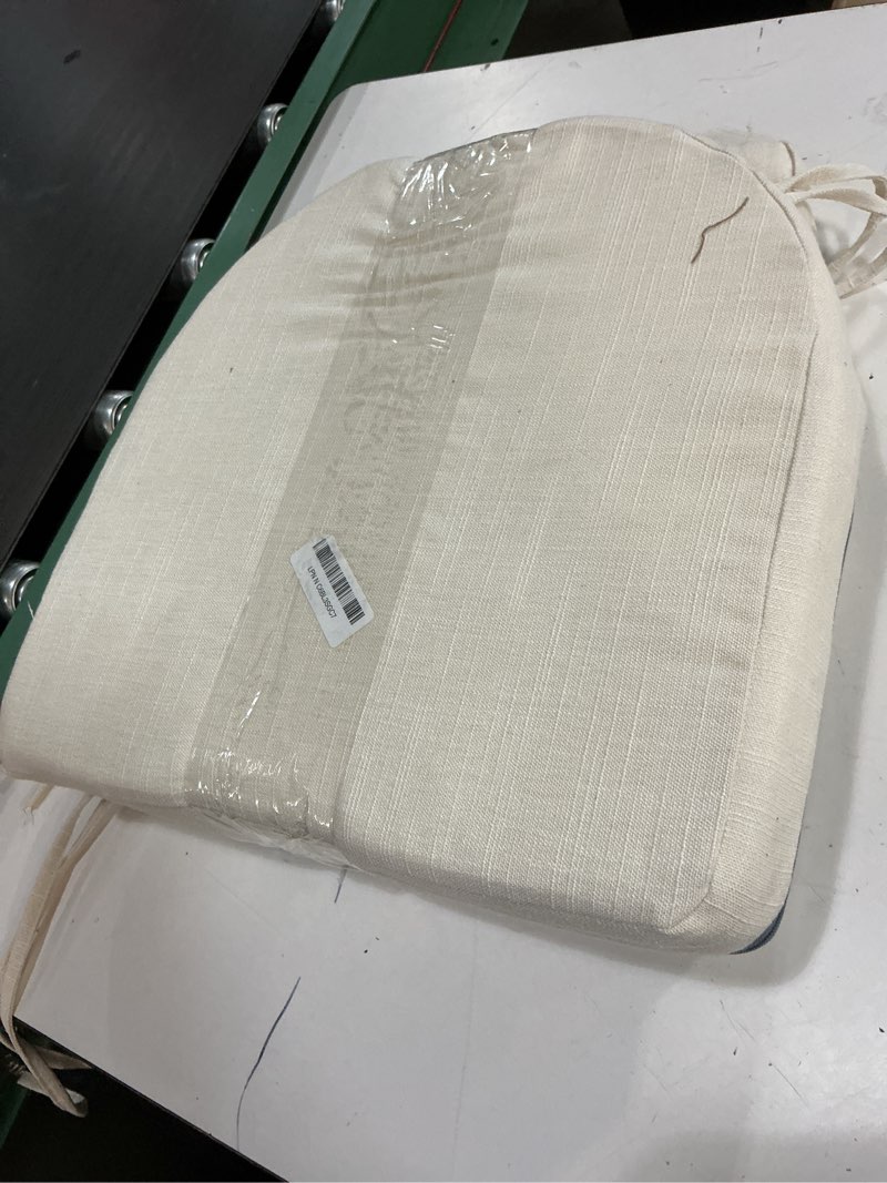 Condition photo showing As Is for ipynbap chair cushions for dining chairs, kitchen chair cushions, 16'' x 16'' x 2'', non slip indoor seat cushions, chair pads for dining chairs with ties & removable cover, set of 2, beige 2 count(pack of 1) beige