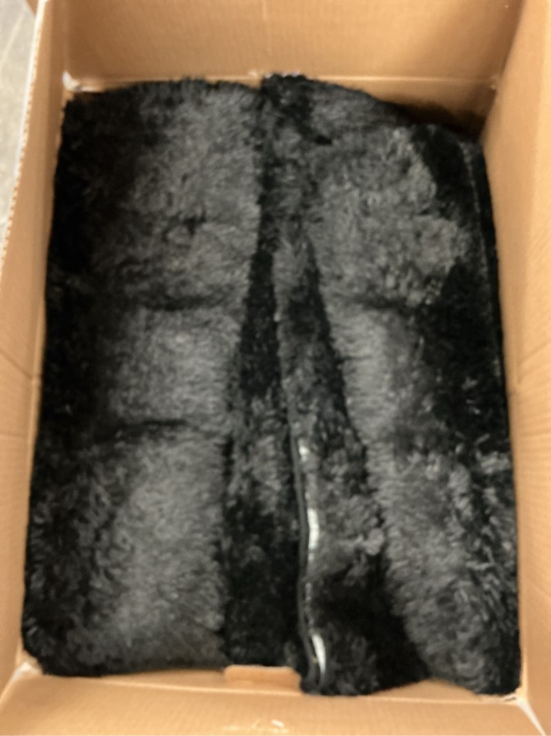 Condition photo showing As Is for latepis large black rug big rugs for bedroom 6.7x10 area rug faux sheepskin fur rug for living room entertainment room office bedroom luxury home decor