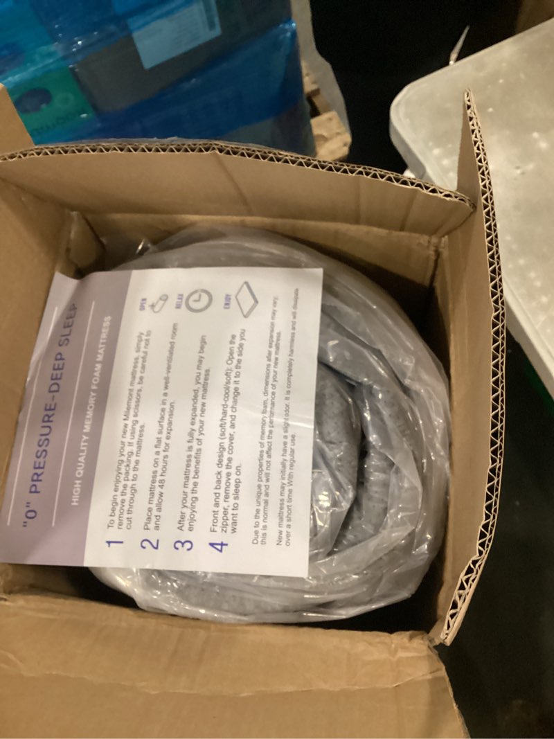 Condition photo showing New/Like New for twin mattress for kids 5-inch: medium firm memory foam for zoned pressure relief, cooling green tea gel-infused, washable fiberglass free cover, certipur-us oeko-tex certified, made in usa 75x38 grey twin medium firm 5"