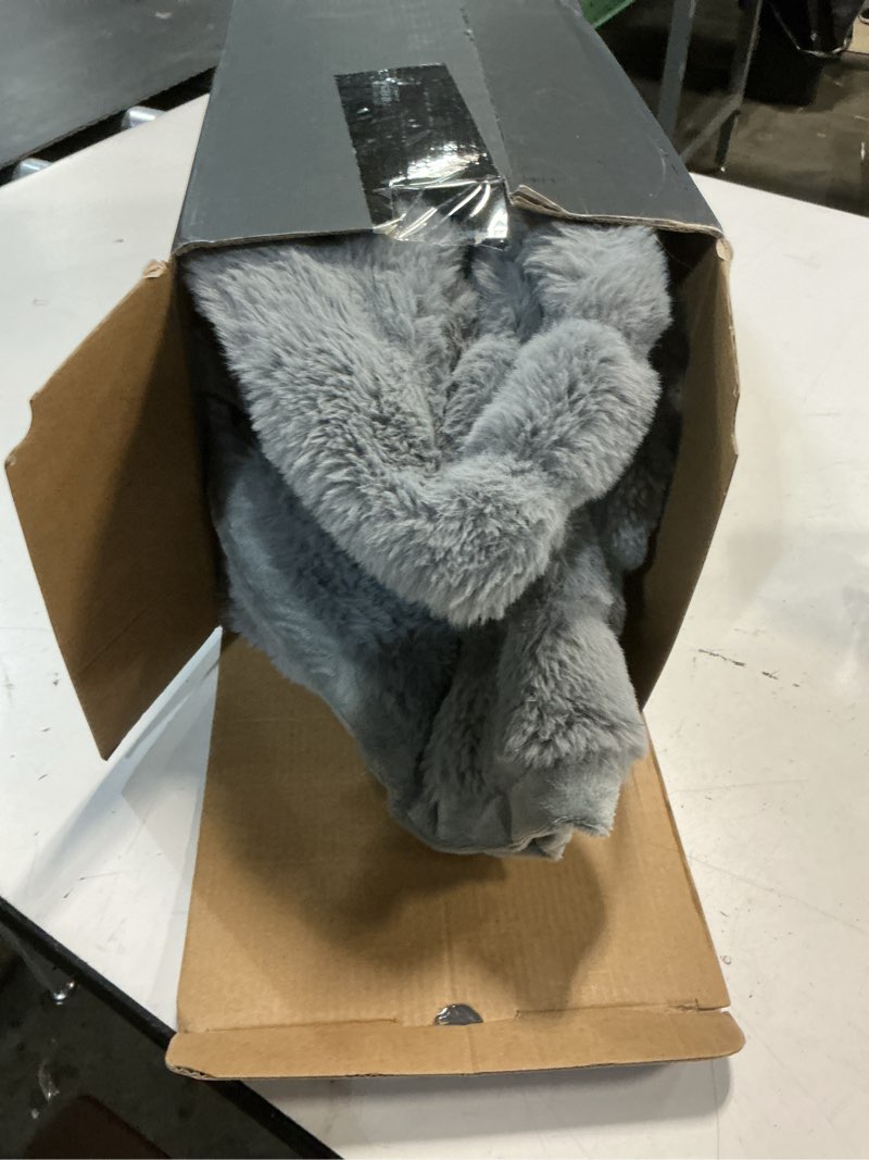 Condition photo showing Good Condition for evergrace ultra soft luxury fluffy faux rabbit fur throw blanket, thick warm bubble throw for bed, cozy plush reversible blankets for couch, chair, sofa, taupe, 60x80 inches solid taupe 60"x80"