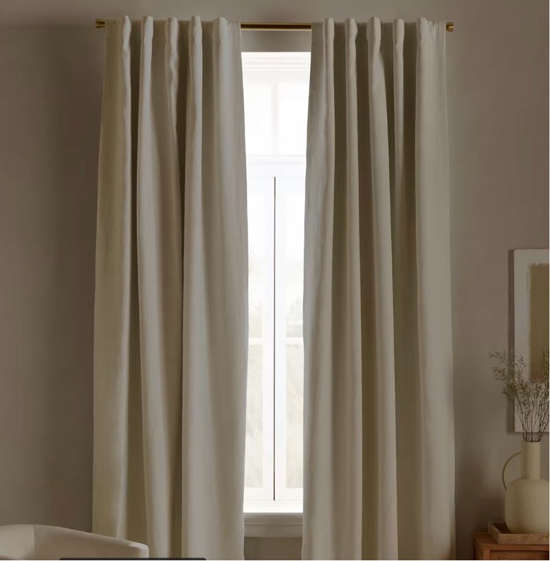 quince european linen blackout curtain 48 in x 98 in ivory
