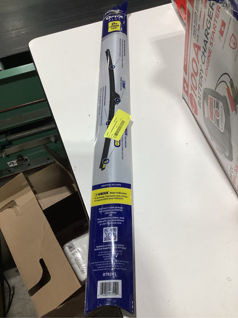 Condition photo showing As Is for peak optix plus windshield wiper blade otp261