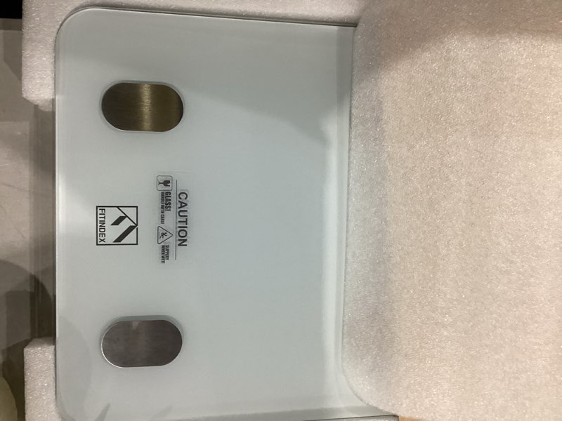 Condition photo showing New/Like New for FITINDEX Smart Scale for Body Weight, FSA&HSA Eligible, Scale with BMI, Body Fat, Muscle Mass, Bluetooth,13 Body Composition Analyzer, Sync APP, Digital Bathroom, 400lb, White White Scale 10.2 inches