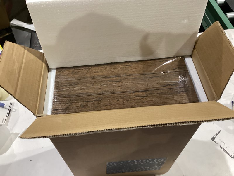 Condition photo showing Good Condition for QEEIG 10" Deep Floating Shelves for Wall - 10 x 16 inch Book Shelf Bathroom Bedroom Kitchen Living Room Hanging Bookshelf Farmhouse Set of 3, Rustic Brown (025-40BN3) 10"D x 15.7"W Brown