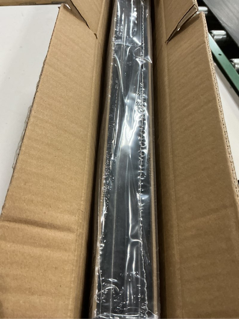 Condition photo showing New/Like New for Kieacia Wood Acoustic Wall Panels, Peel and Stick 3D Slat Accent Panel for Interior Decor, 2 Pieces, 94.5 ×11.8 Inch Wainscoting Soundproof Wooden Panel for Living Room, Bedroom, Black 2 Pieces Black