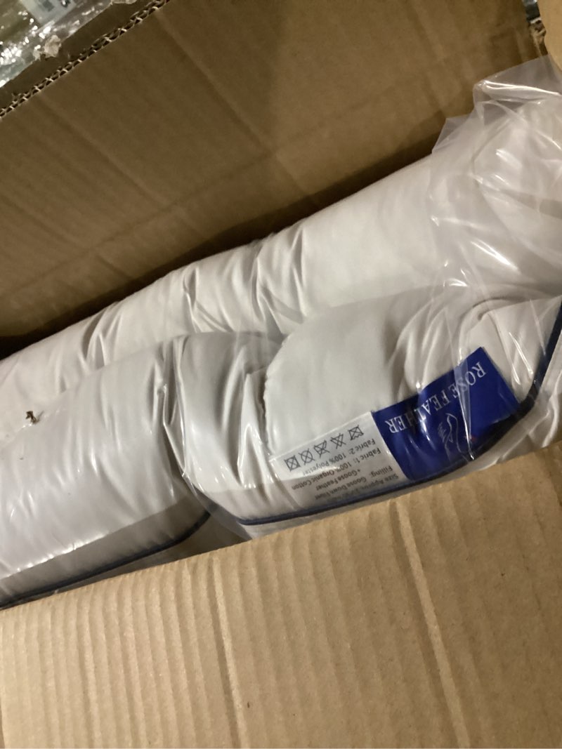 Condition photo showing Good Condition for goose down pillows queen size set of 2, 3-chamber cervical neck support down feather pillow 100% soft cotton cover luxury hotel bed goose feather pillows (queen (pack of 2)) 2 queen