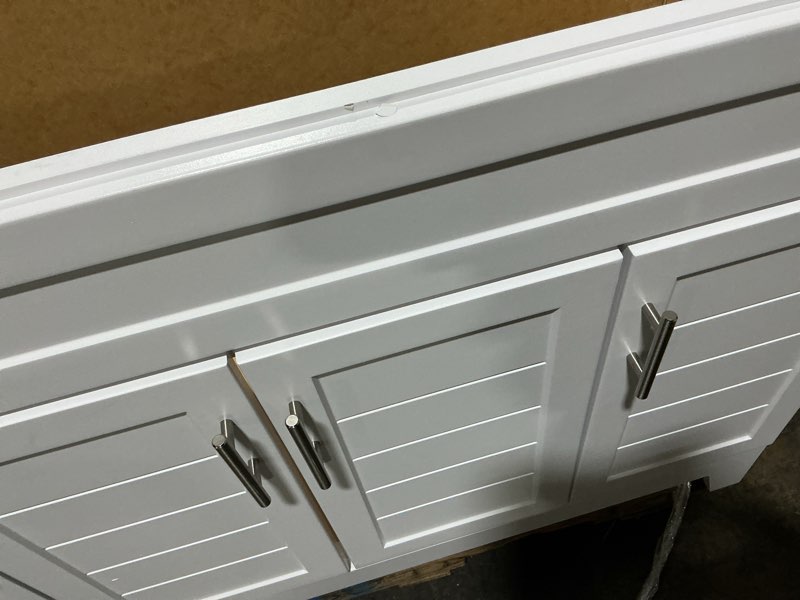 Condition photo showing As Is for 48-in true white single bathroom vanity only