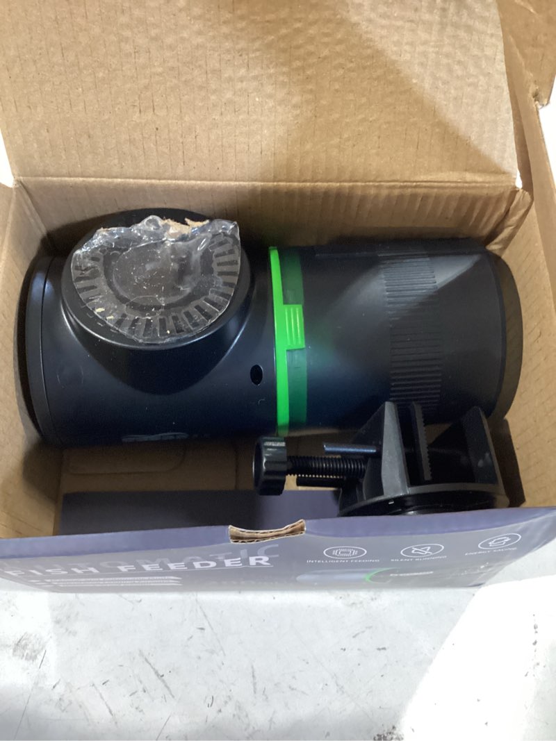 Condition photo showing As Is for freesea automatic fish feeder for aquarium: 3 timers & one-touch easy setup - 7-14 day supply with 200ml food dispenser - worry-free vacation feeding for betta turtle tank fs-069