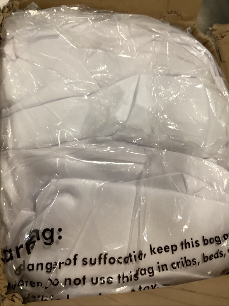 Condition photo showing As Is for Pureegg Rectangle Table Cloth 60" x 102" – Durable Polyester Tablecloth Offers Reusable & Washable Protection, Ideal for Outdoor Party, Picnic, Wedding, Banquet and Birthday, 2 Pack, White 2 White