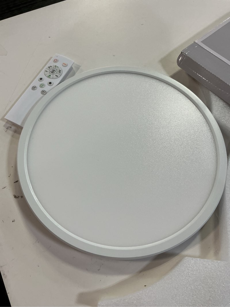 Condition photo showing Good Condition for Matane Motion Sensor LED Ceiling Light with Remote, 12 Inch Wired Flush Mount Light 3000K 4000K 5000K, 2400LM Dimmable Motion Sensor Light Indoor for Closet Hallway Laundry Stairs White New Version 12 Inch White