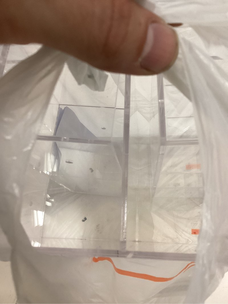 Condition photo showing As Is for diaper caddy, baby changing table organizer, detachable clear acrylic diaper storage for wipe dispenser, wipe warmer and other diapering essentials transparent 16.4x6x8.6