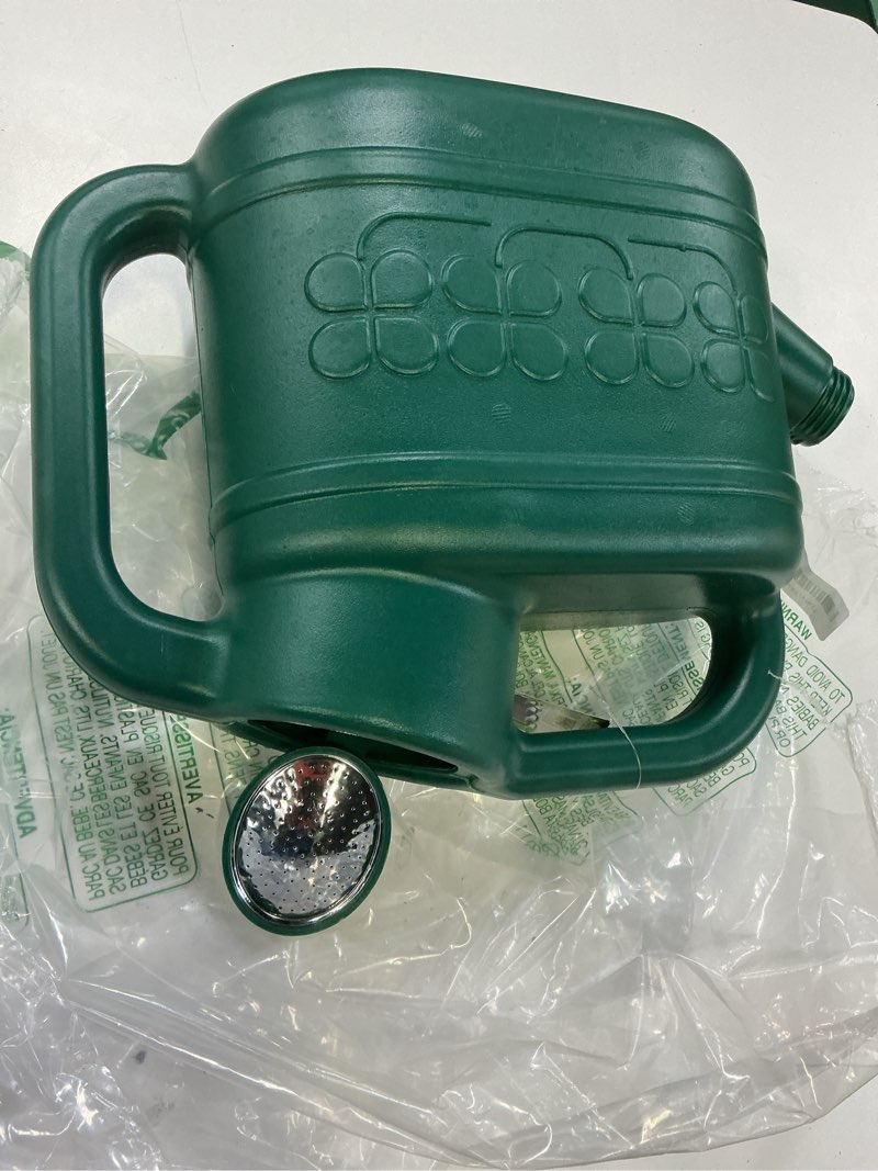 Condition photo showing Good Condition for 2 gallon watering can, garden watering can outdoor, plant water can with removable long spout and stainless steel sprinkler head, large plastic outdoor watering cans for gardening flower plants alpine green 2 gallon