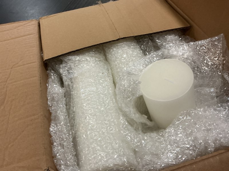Condition photo showing Good Condition for shihanee pillar candles 3 in x 3,4,5,6,8,10 dripless unscented smokeless candle long burning decorative rustic candles with cotton wick for wedding home fireplace