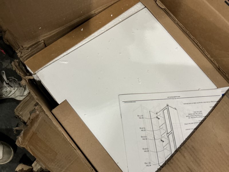 Condition photo showing As Is for SystemBuild Evolution Kendall 24" Utility Storage Cabinet - White White Cabinet