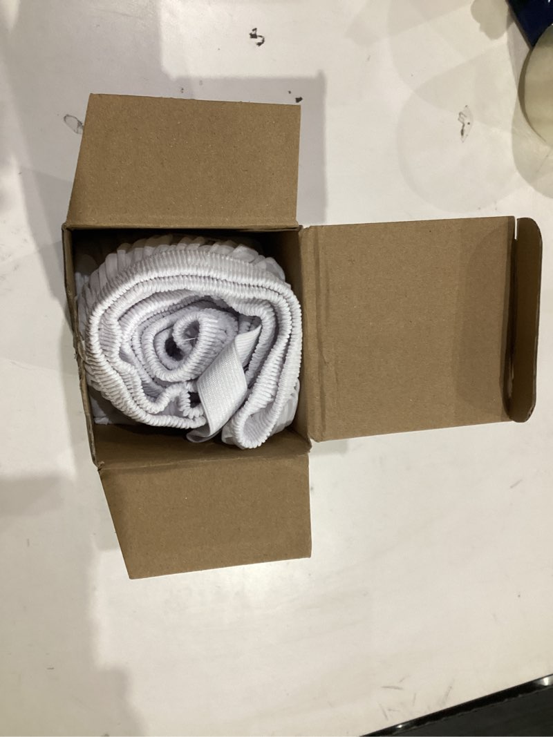 Condition photo showing New/Like New for Biscaynebay Wrap Around Bed Skirts for Twin & Twin XL Beds with Short Drop of 12", White Adjustable Elastic Dust Ruffles Easy Fit Wrinkle Resistant Silky Luxurious Fabric Machine Washable Twin-12" Drop White