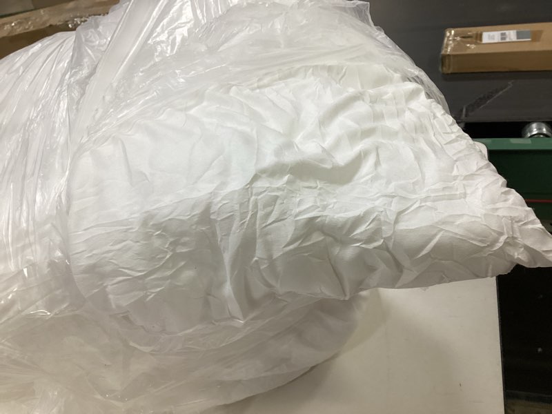 Condition photo showing As Is for Throw Pillows Insert Set of 2, White 26x26 in Pillow Inserts with 100% Cotton Cover,Bed and Couch Decorative Stuffer Pillows,Indoor Pillows for Sofa