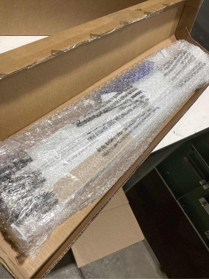 Condition photo showing New/Like New for HESTIA No Drill Cordless Room Darkening Vinyl Mini Blinds, 1” L-Shaped PVC Slats Venetian Horizontal Blind Privacy Indoor Window Coverings for Bedroom, Bathroom and Kitchen, White, 28" W X 50" H 28"W x 50"H Signal White