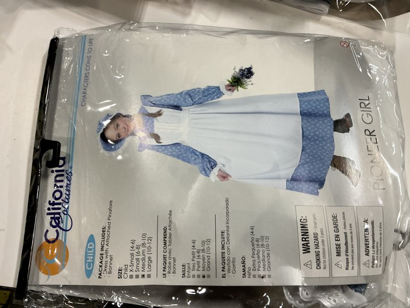 Condition photo showing New/Like New for child pioneer girl costume - m blue medium