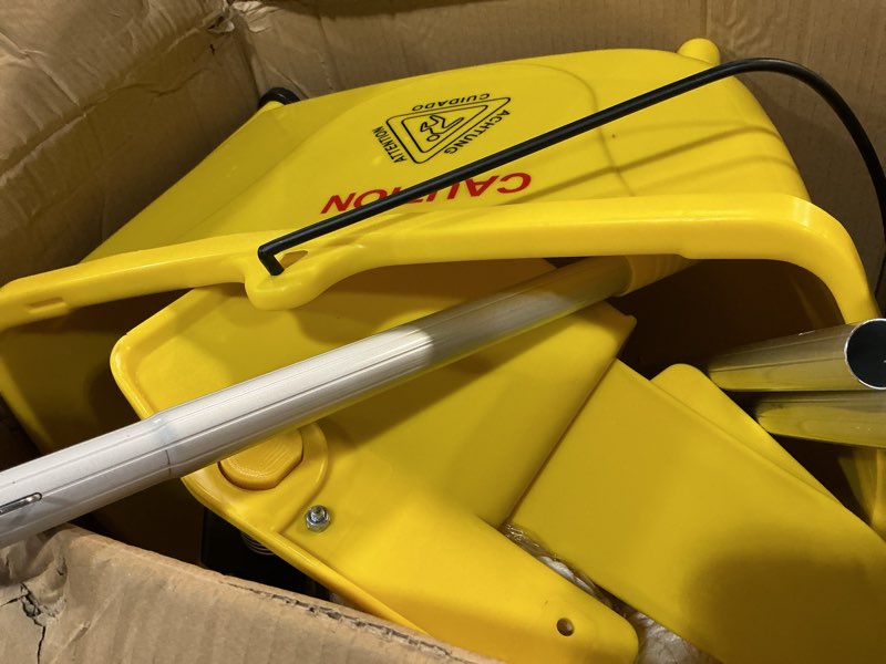 Condition photo showing Good Condition for side press wringer combo commercial floor cleaning rectangular mop bucket on wheels, 35-qt, yellow,add one mop and one mop head replacement 35qt bucket with white mop