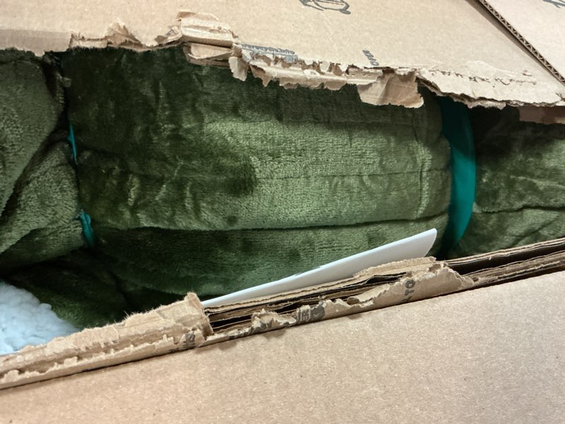 Condition photo showing As Is for Bedsure Electric Blanket Queen Size - Dual Control Heated Blanket Queen, Fast Heating with 10 Time Settings & 10 Heat Settings, Warm Gift for Grandma (84x90 inches, Olive Green) 03 - Olive Green Queen