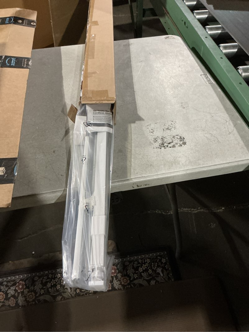 Condition photo showing Good Condition for LazBlinds No Tools-No Drill 1" Aluminum Mini Blinds, Cordless Blinds for Indoor Windows, Light Filtering Horizontal Blinds and Shades for Window Size 36'' W x 64'' H, White No Drill-white 36'' W x 64'' H