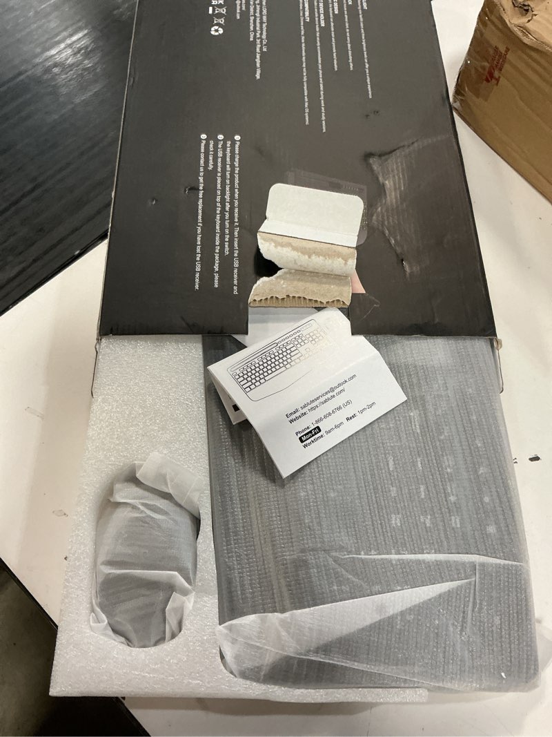 Condition photo showing New/Like New for wireless keyboard and mouse combo - 9 backlit effects, rgb, ergonomic wrist rest, phone holder, 2.4g full size, rechargeable, sleep mode, quiet keyboard set for computer, pc, laptop, mac, windows classic black