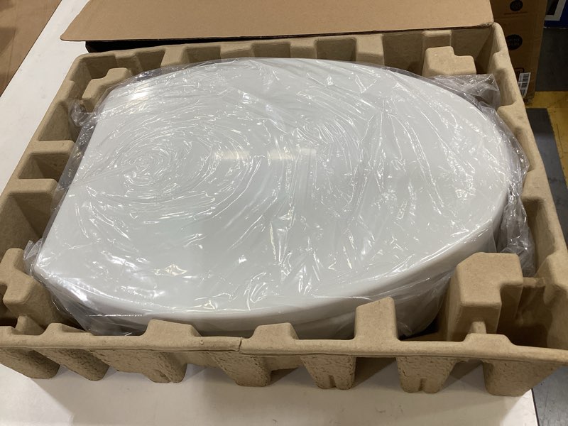 Condition photo showing New/Like New for elongated raised toilet seat for seniors, 3" height, heavy duty slow close elevated toilet seat with never loosen hinges, fits most elongated toilets (white 18.5") (raised toilet seat)