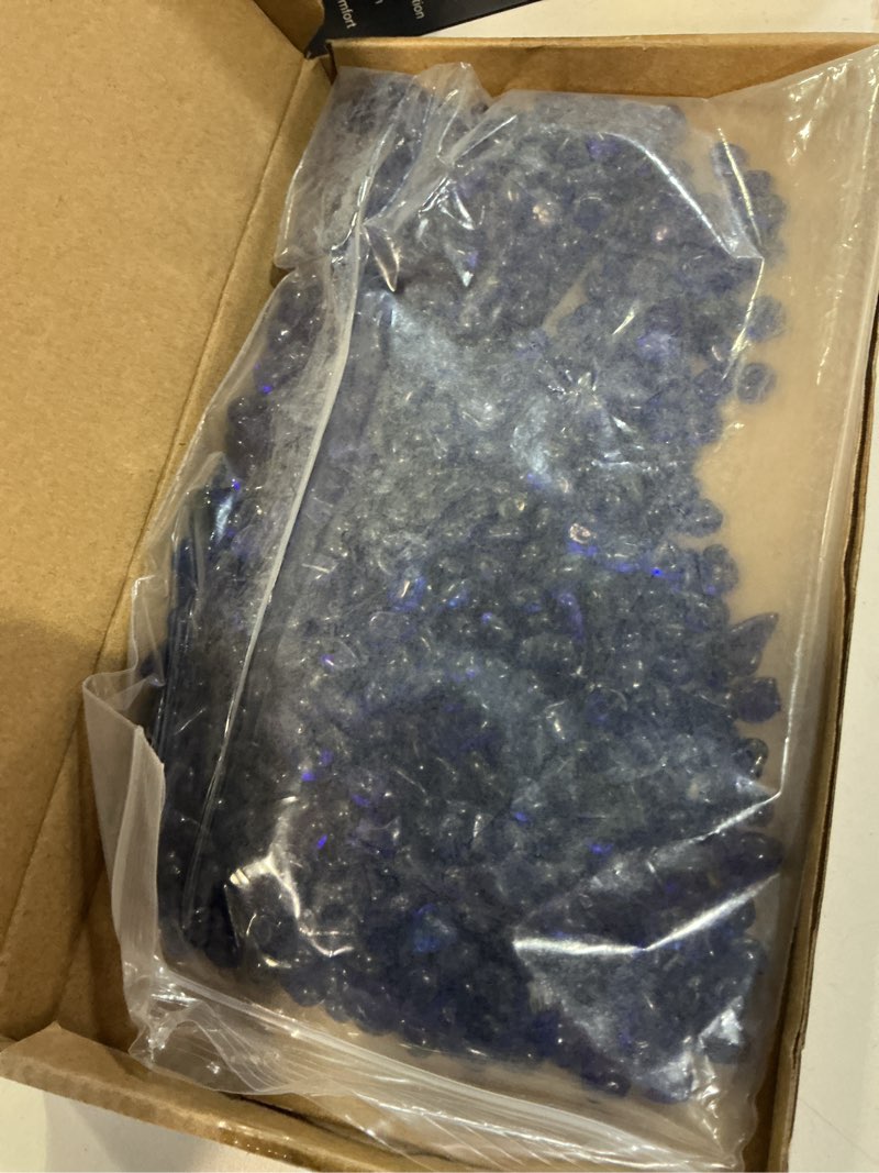 Condition photo showing Good Condition for 0.89LB Deep Blue Aquarium Glass Stones Sea Glass Pebbles Fish Tanks Decorations Aquarium Gravel Fish Tank Rocks, Glass Gems Stones Beads Pebbles Rock Sand for Vase Filler Fish Turtle Tank Decorations Dark Blue 0.89LB