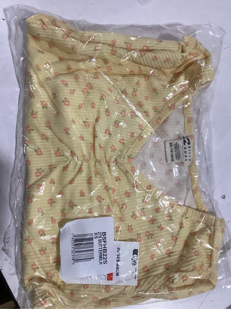 Condition photo showing Good Condition for Billabong Girls Long Sleeve Snug Fit Ribbed Top X-Small Buttermilk