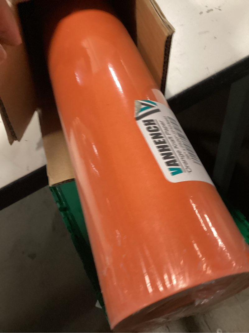 Condition photo showing Good Condition for vanhench 36" x 2520" (210') orange solid color wrapping paper, art kraft paper for birthday, bouquet flower crafts packing, poster bulletin board, floor covering & table runner orange 36" width x 210' length