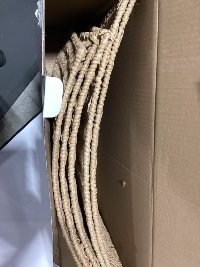 Condition photo showing Good Condition for 36in Extra Large Christmas Tree Collar - Wicker Woven Tree Collars for Artificial Trees - Large Rattan Rustic Farmhouse Basket for Tree Base Cover with Cord Cut-Out for 7.5ft 9ft 12ft Tree(Natural) 36in-woven-natural