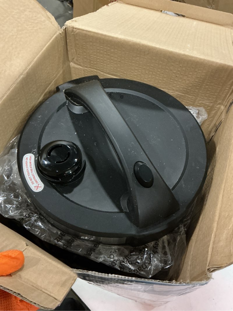 Condition photo showing As Is for west bend rice & grain multi cooker programmable with 9 preset functions, features delay start and keep warm functions and steam basket, 20 cups cooked (10 cups uncooked), stainless steel 20-cups cooked